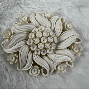 Vintage Off-White Wedding Cake Celluloid Brooch Pin